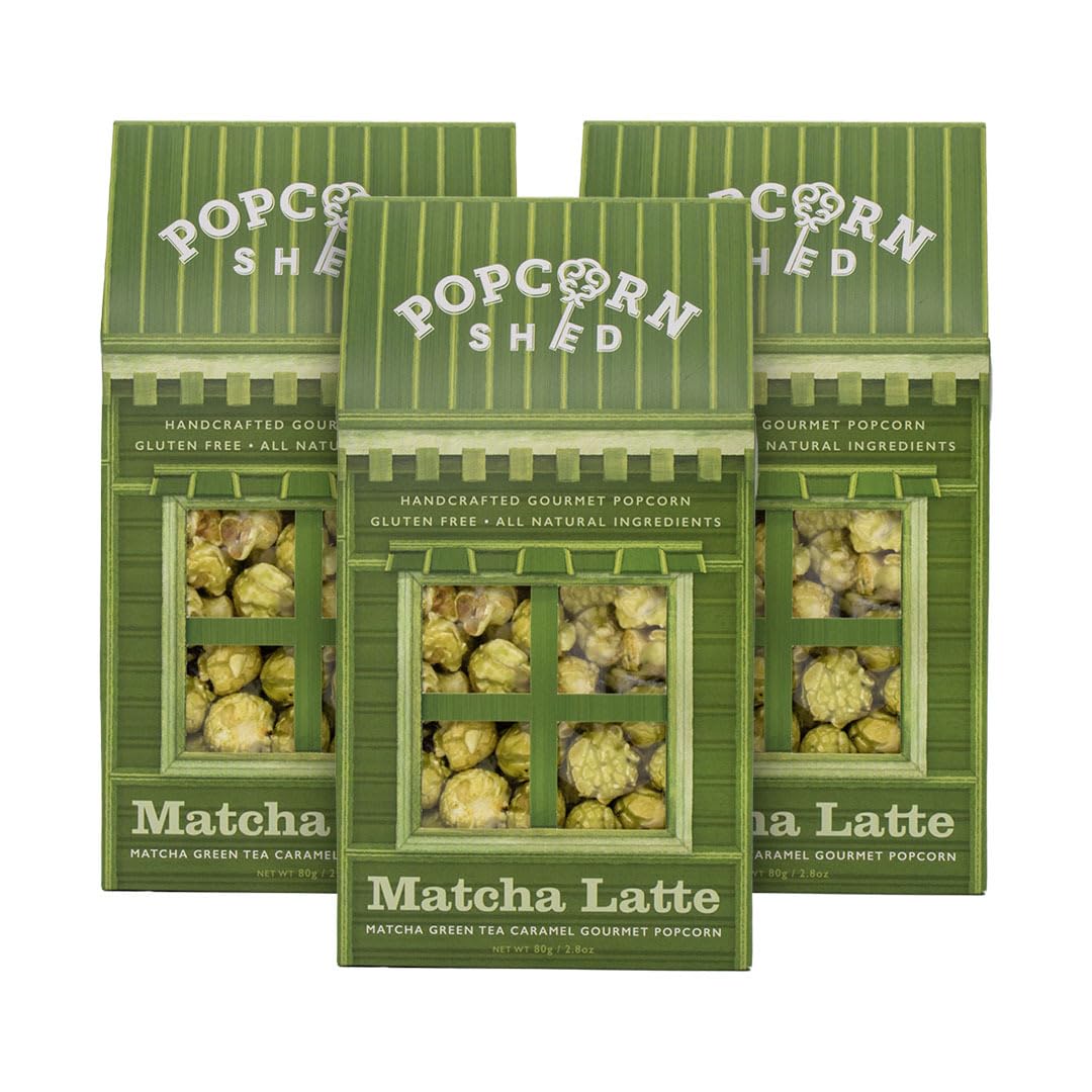 Popcorn Shed Matcha Latte Popcorn - 80g (Pack of 3) | Vegetarian | Gluten-Free 1