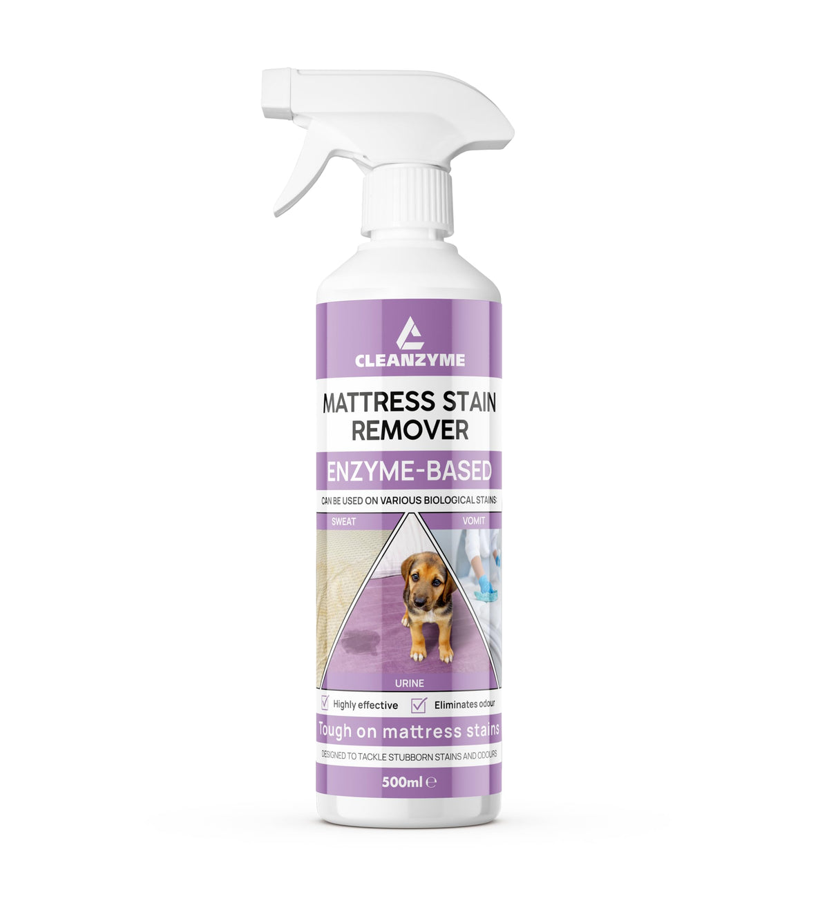 Cleanzyme Enzyme Mattress Stain Remover - 500ml Spray Bottle | Eliminates Urine & Odours | Safe for Mattresses, Upholstery & Carpets