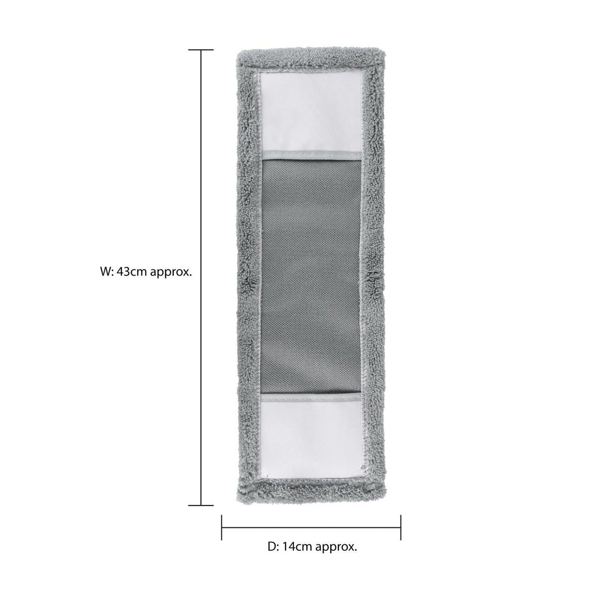 JVL Microfibre Mop Replacement Pads - Pack of 2 | Machine Washable | Grey 8