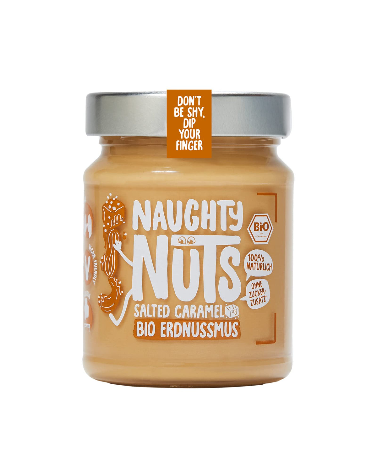 Naughty Nuts Salted Caramel Peanut Butter - Vegan, No Added Sugar, 250g