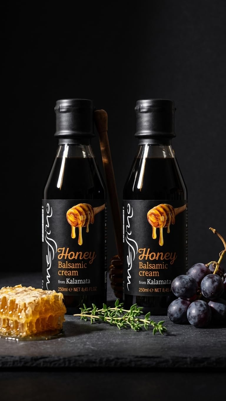 Messino Greek Honey Balsamic Cream - Pack of 2 x 250ml (500ml Total) 3