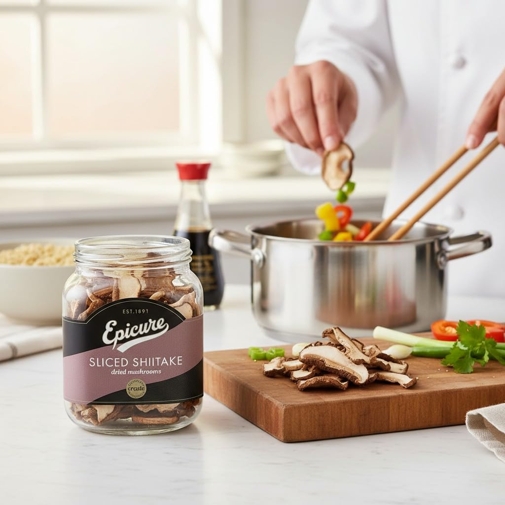 Epicure Sliced Shiitake Dried Mushrooms - Intense Umami Flavour | 30g | Natural Ingredients 6