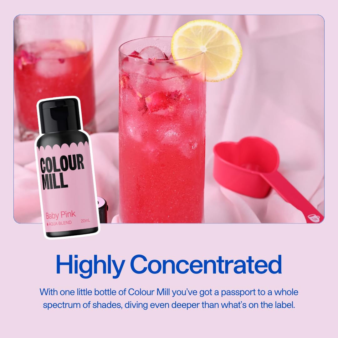 Colour Mill Aqua Blend Food Colouring - Baby Pink | Water-Based | 20ml 8