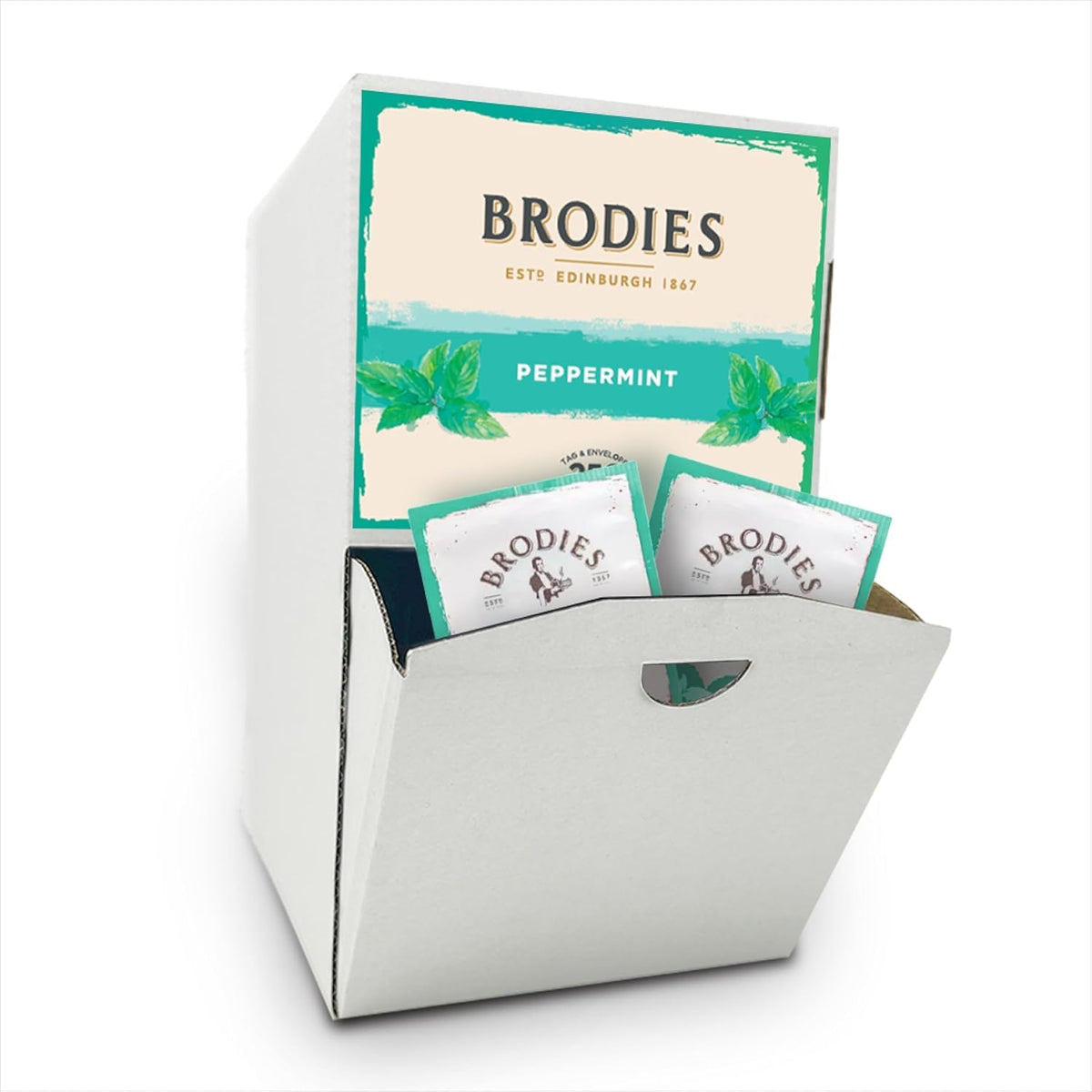 Brodies Peppermint Herbal Tea - Digestive Aid | 250 Tea Bags | Caffeine Free