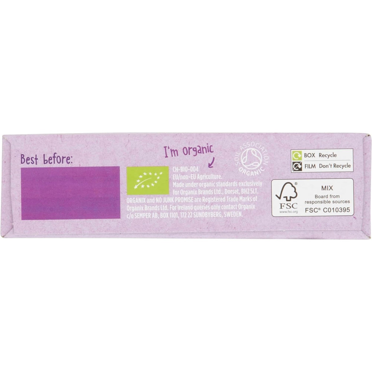 Organix Blackcurrant Organic Oaty Snack Bars - 6 Boxes of 6 x 23g | High Fibre | Vegan Friendly 6