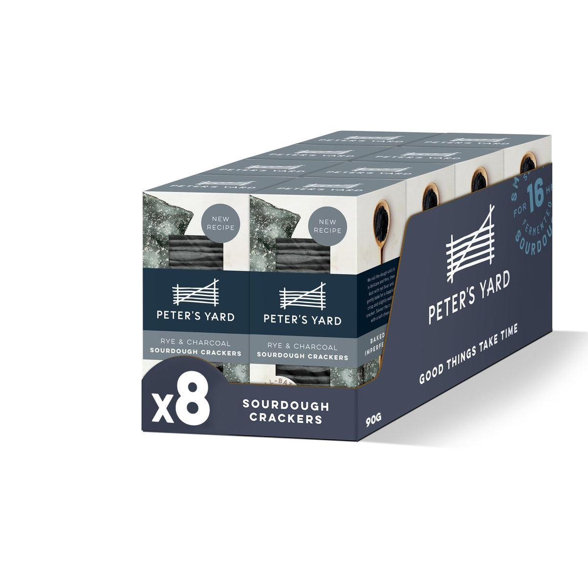 Peter's Yard Rye & Charcoal Sourdough Crispbreads - 8 x 90g Multipack