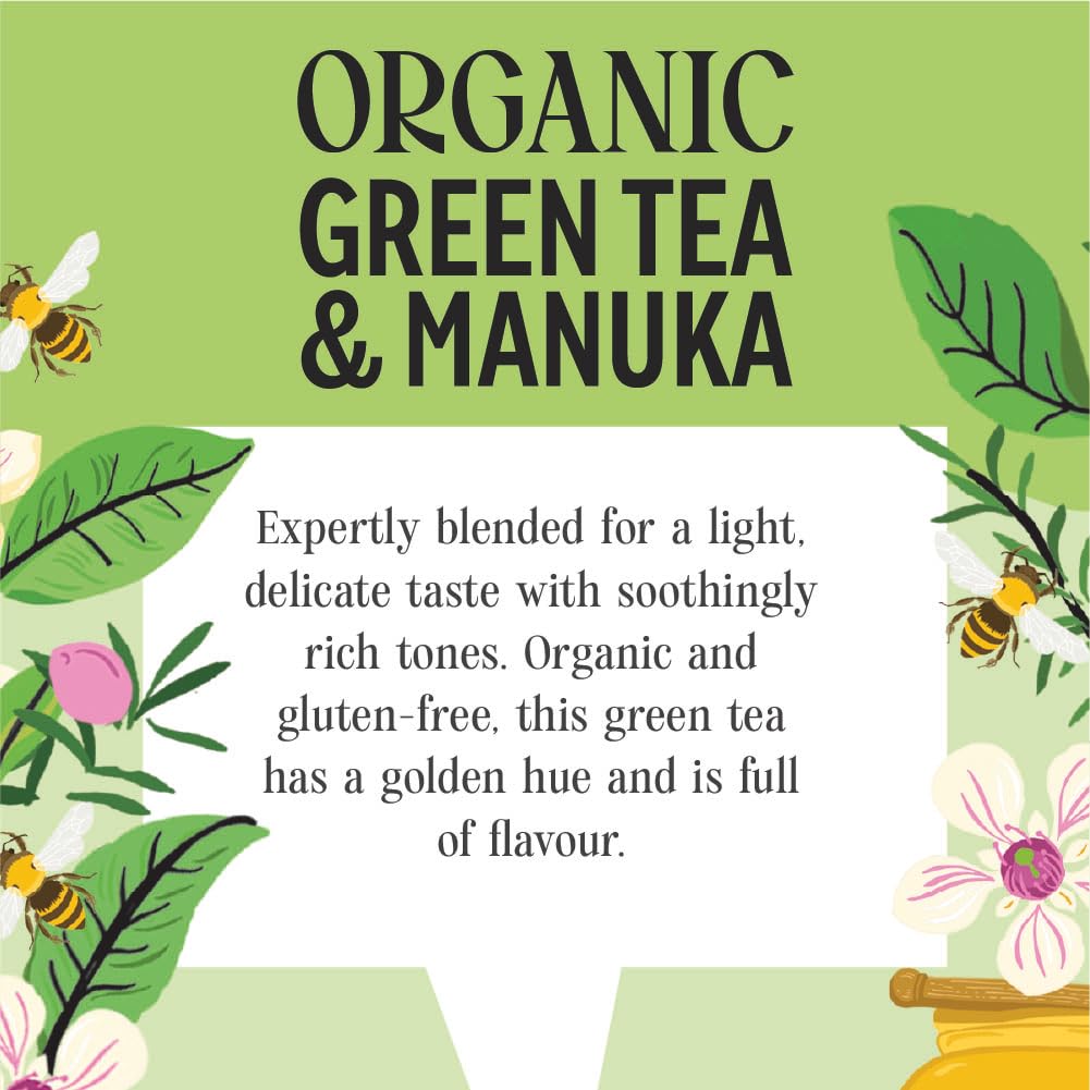 Heath & Heather Organic Green Tea with Manuka Honey - Antioxidant Rich, Immune Support, Supports Digestion & Metabolism | 20 Count Teabags 3