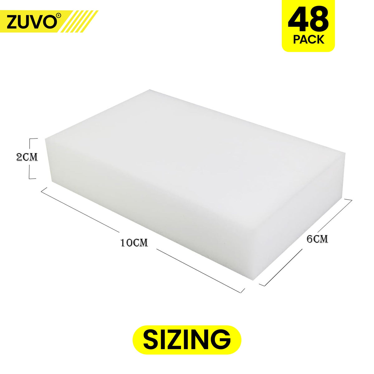 Zuvo Magic Eraser Sponge - Melamine Foam Wall & Surface Cleaner, 48 Pack 2