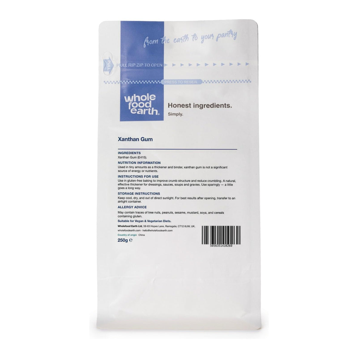 Wholefood Earth Xanthan Gum Powder - Food Grade Thickener | 250g | GMO-Free 6