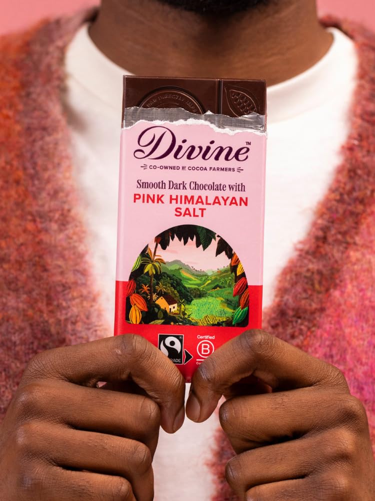 Divine 60% Cocoa Dark Chocolate with Pink Himalayan Salt - 15 x 90g Bars 3