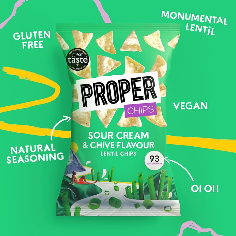 PROPER Lentil Chips Sour Cream & Chives Multipack - Vegan & Gluten Free | 24 Count 3