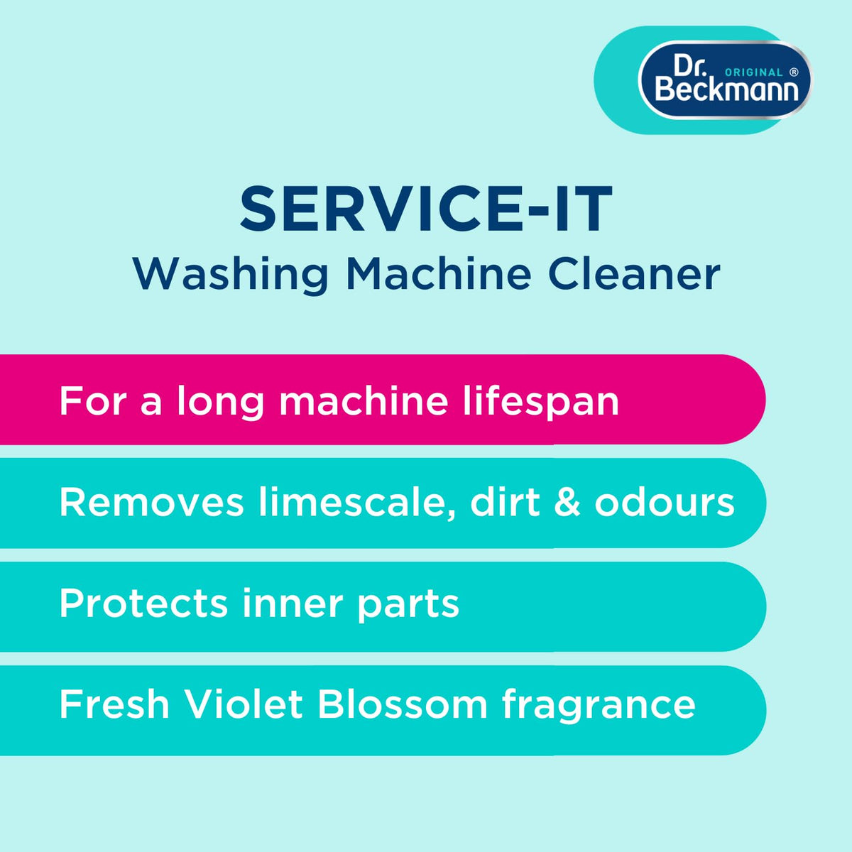 Dr. Beckmann Service-it Washing Machine Cleaner - Removes Limescale & Odours | 2 x 250ml 3