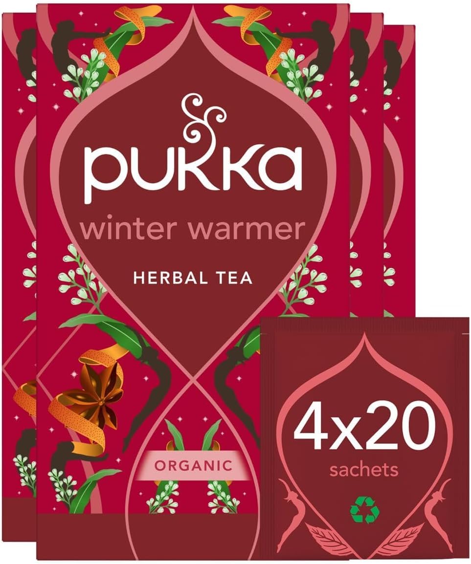 Pukka Herbs Winter Warmer Organic Herbal Tea - 80 Count (4 x 20 Tea Bags)