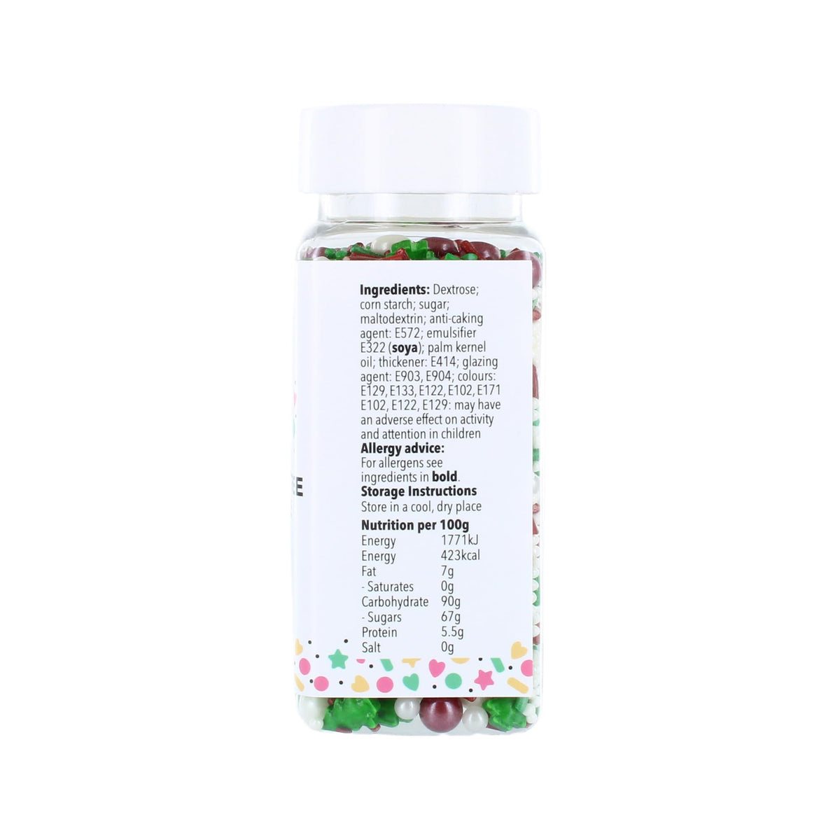 Baked With Love Christmas Tree Sprinkles - 100g | Edible Decorations | Resealable Bottle 4