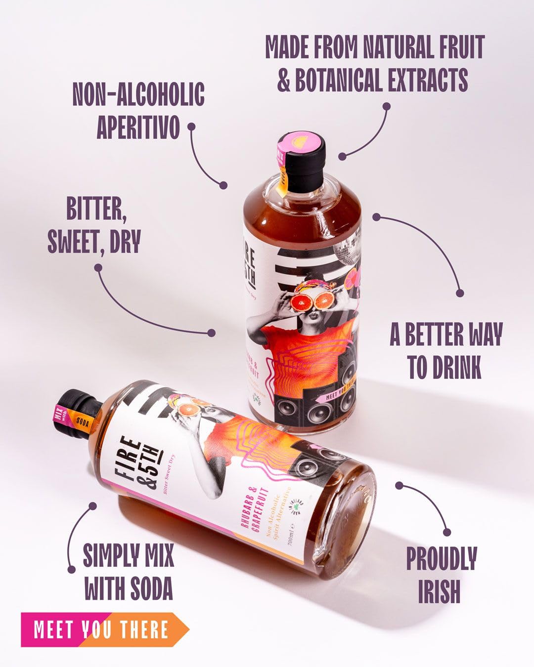 Fire & 5th Rhubarb & Grapefruit Alcohol-Free Spirit Alternative - 700ml 6