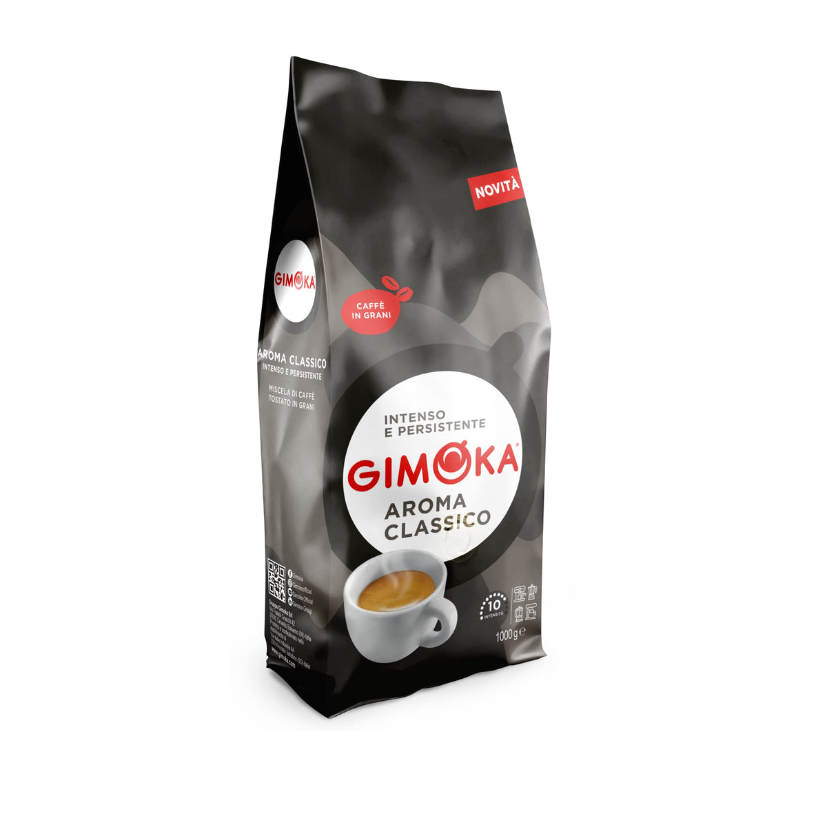 Gimoka Nero Whole Coffee Beans - Light Roast Espresso, 1kg