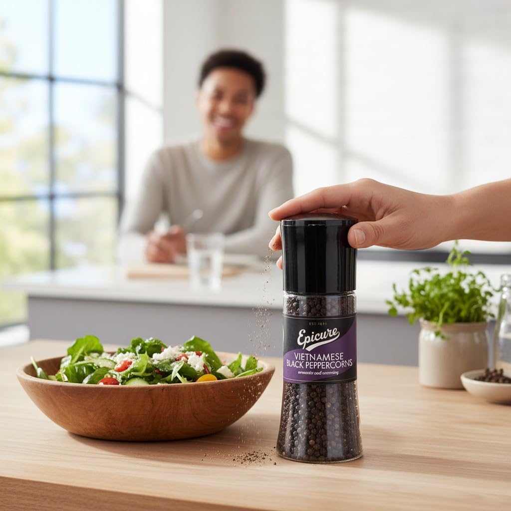 Epicure Vietnamese Black Peppercorns - Freshly Ground Seasoning Grinder | 145g | Whole Peppercorns 3