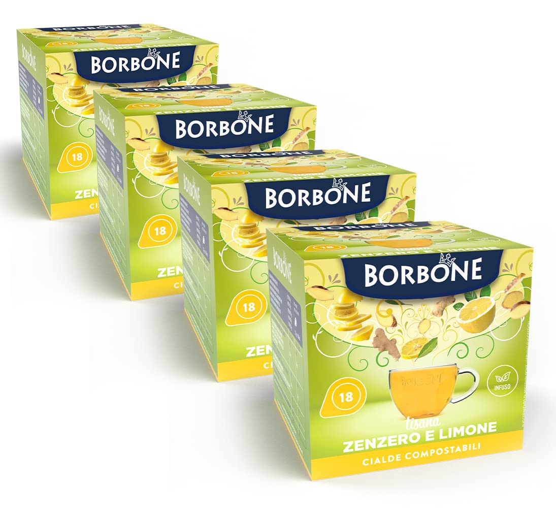 Caffè Borbone Ginger and Lemon Infusion - 72 ESE Pods | Herbal Tea | Gluten-Free