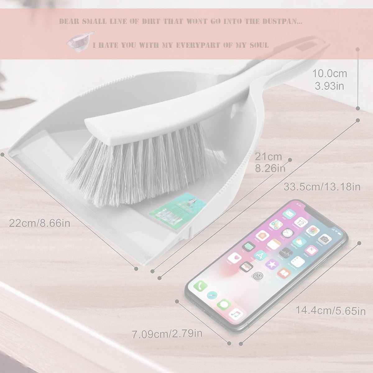 HomeSmith Dustpan & Brush Set - Made in Italy | Large Capacity Dustpan | Nylon Bristles 4