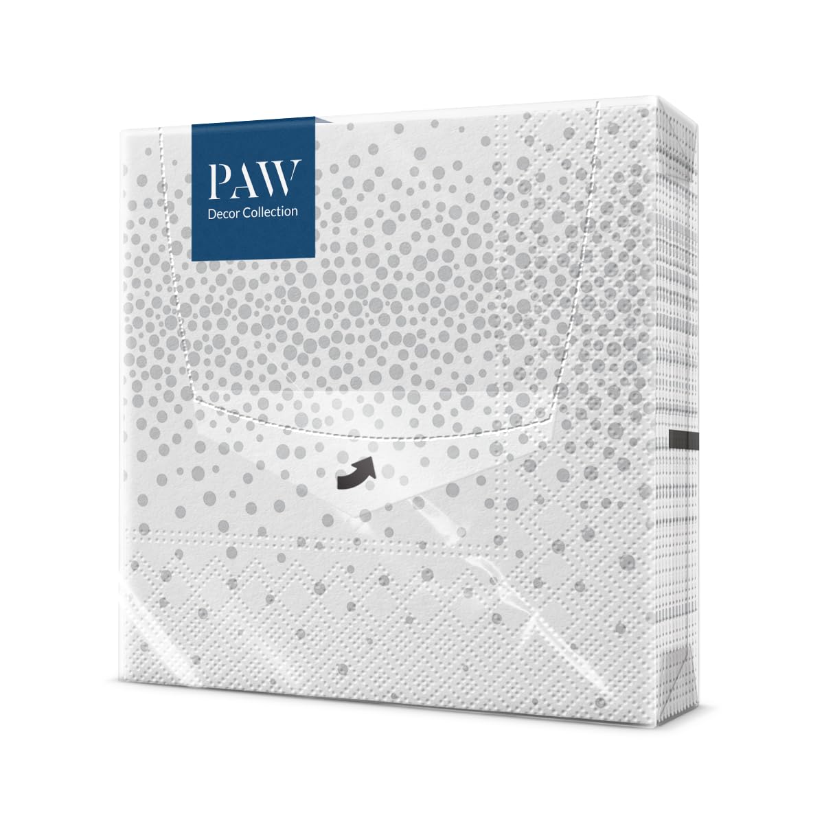 PAW Decor Collection Confetti Silver Napkins - 3-Ply Paper | 33 x 33 cm | Pack of 20
