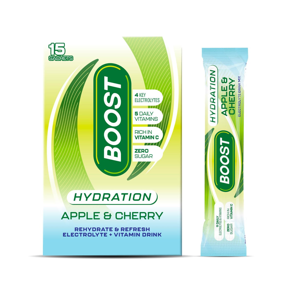 Boost Hydration Powder Apple Cherry - Zero Sugar Electrolytes | 15 x 7g Sachets 1