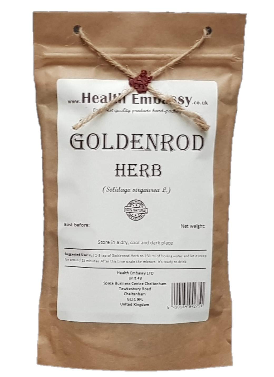Health Embassy Goldenrod Herb - 100g | Wild Collected | GMO-Free