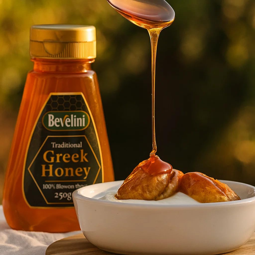 Bevelini Greek Blossom Honey - Smooth Natural Taste, 250g Squeezy Bottle 4