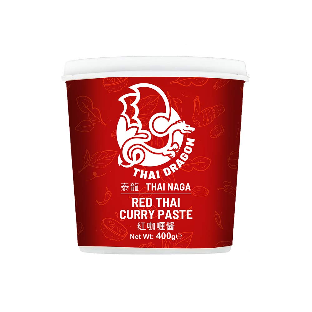LAILA Thai Dragon Red Curry Paste - Authentic Thai Flavour, Spicy Heat, 400g 1