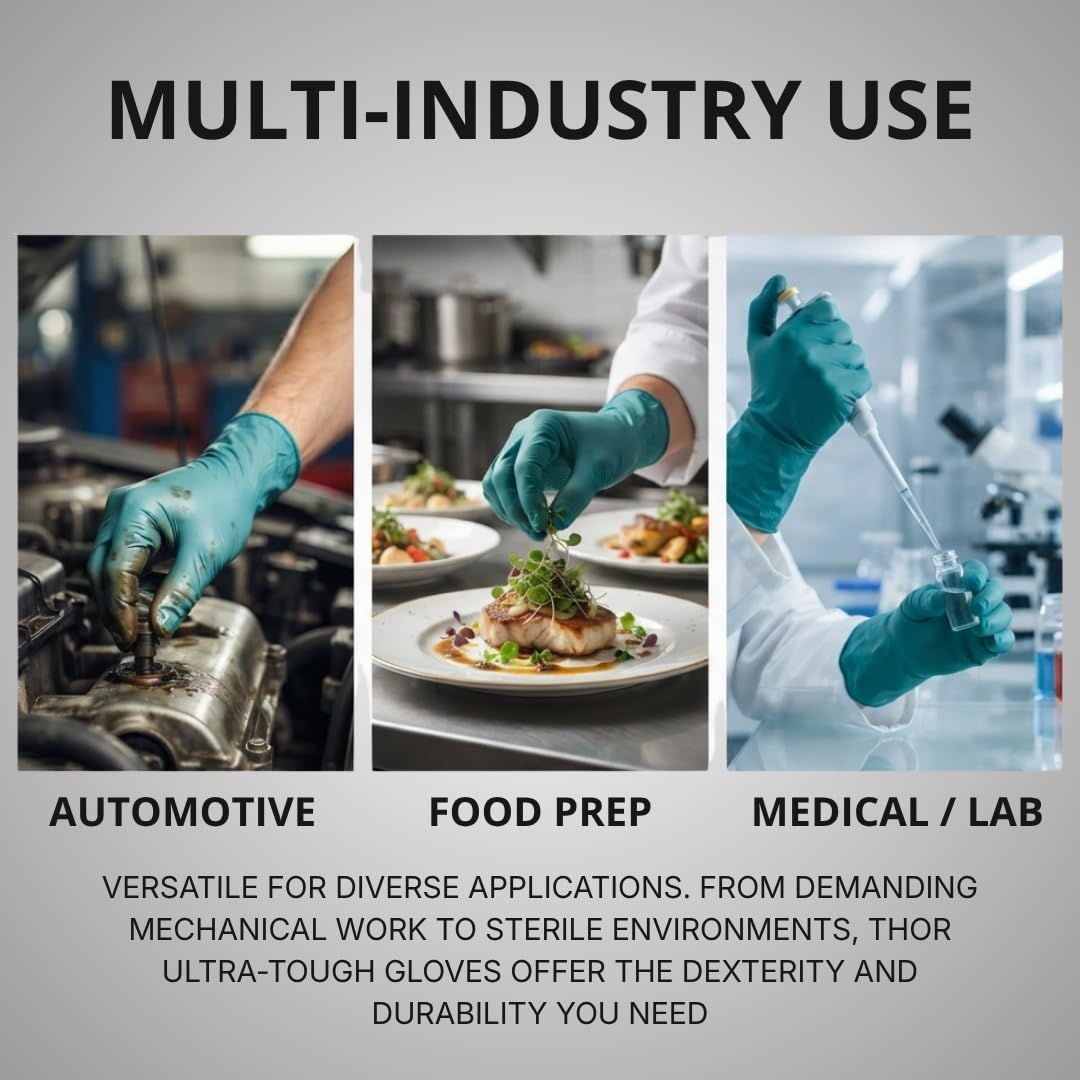 ABENA Green Nitrile Gloves - Latex-Free, Food Safe, High Protection | Size Small | Pack of 100 4