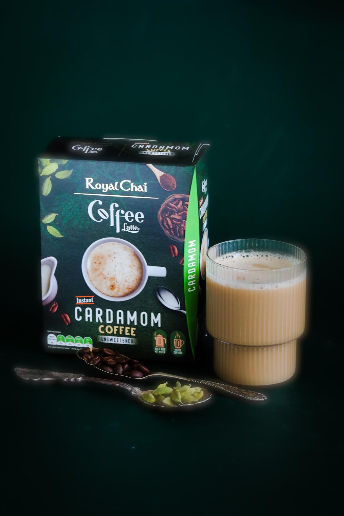 Royal Chai Cardamom Coffee Latte - Unsweetened, 10g Sachets (Pack of 4) 4