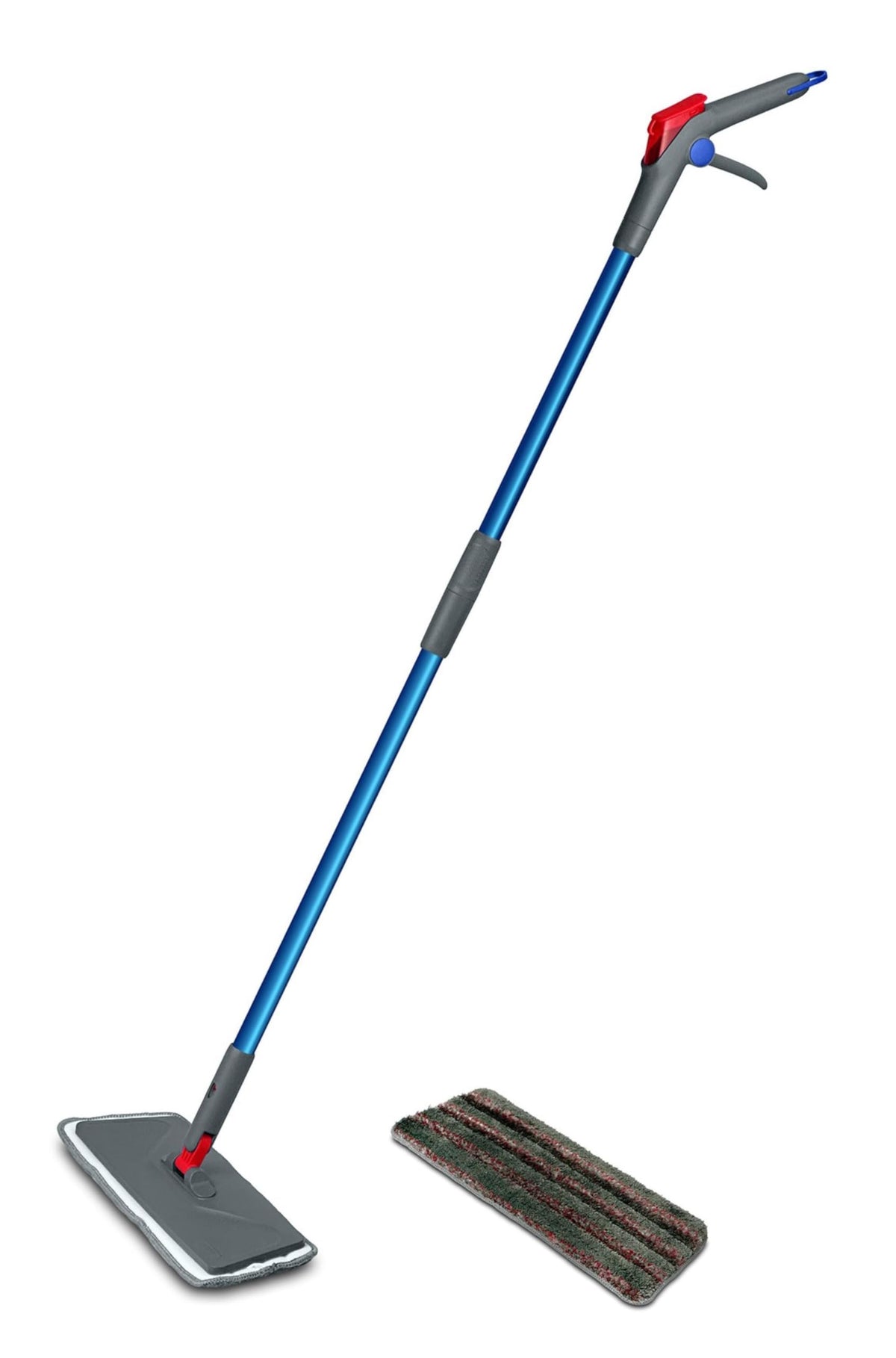 Addis Duo Microfibre Flat Spray Mop - Refillable Water Tank, 360 Swivel Head | Blue Grey