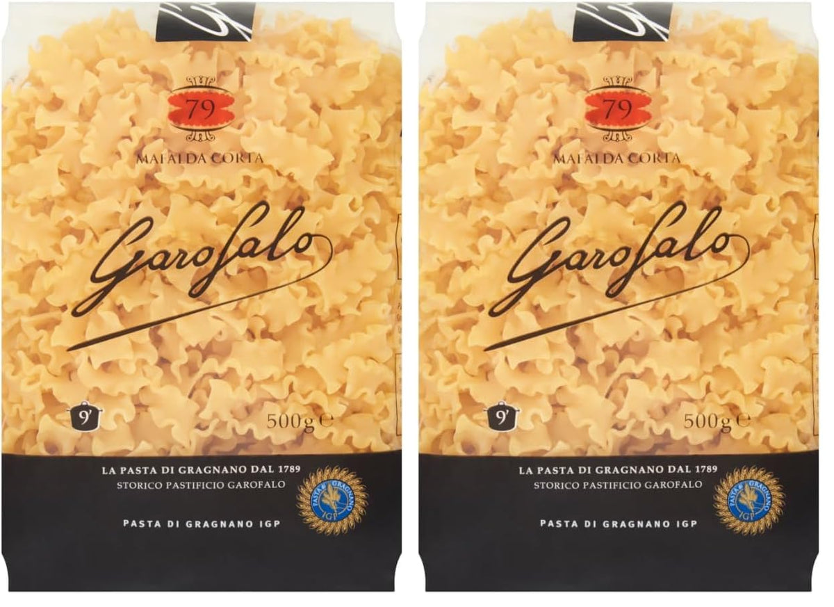 Garofalo Mafalda Corta Pasta - 1kg Pack of 2 | Durum Wheat Semolina | Vegan & Vegetarian