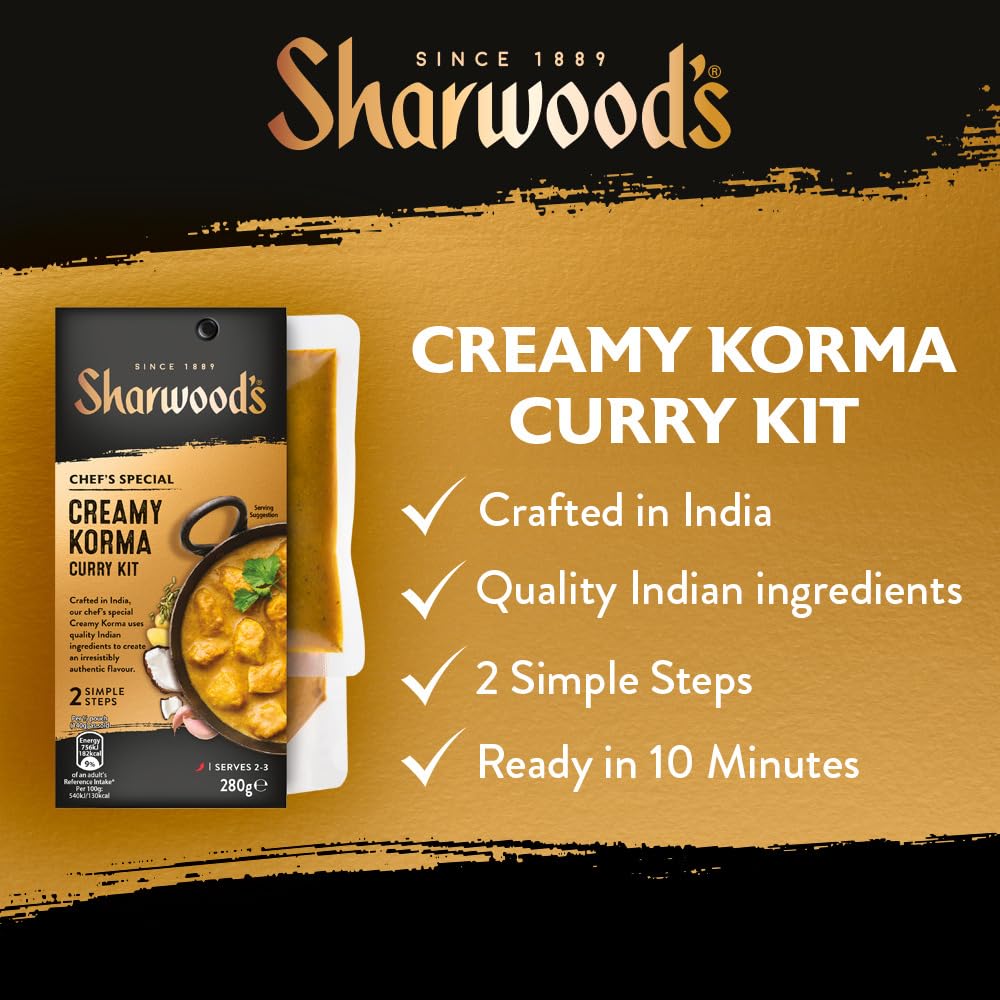 Sharwood's Chef's Special Creamy Korma Curry Kit - Mild & Creamy | 5 x 280g Kits 4