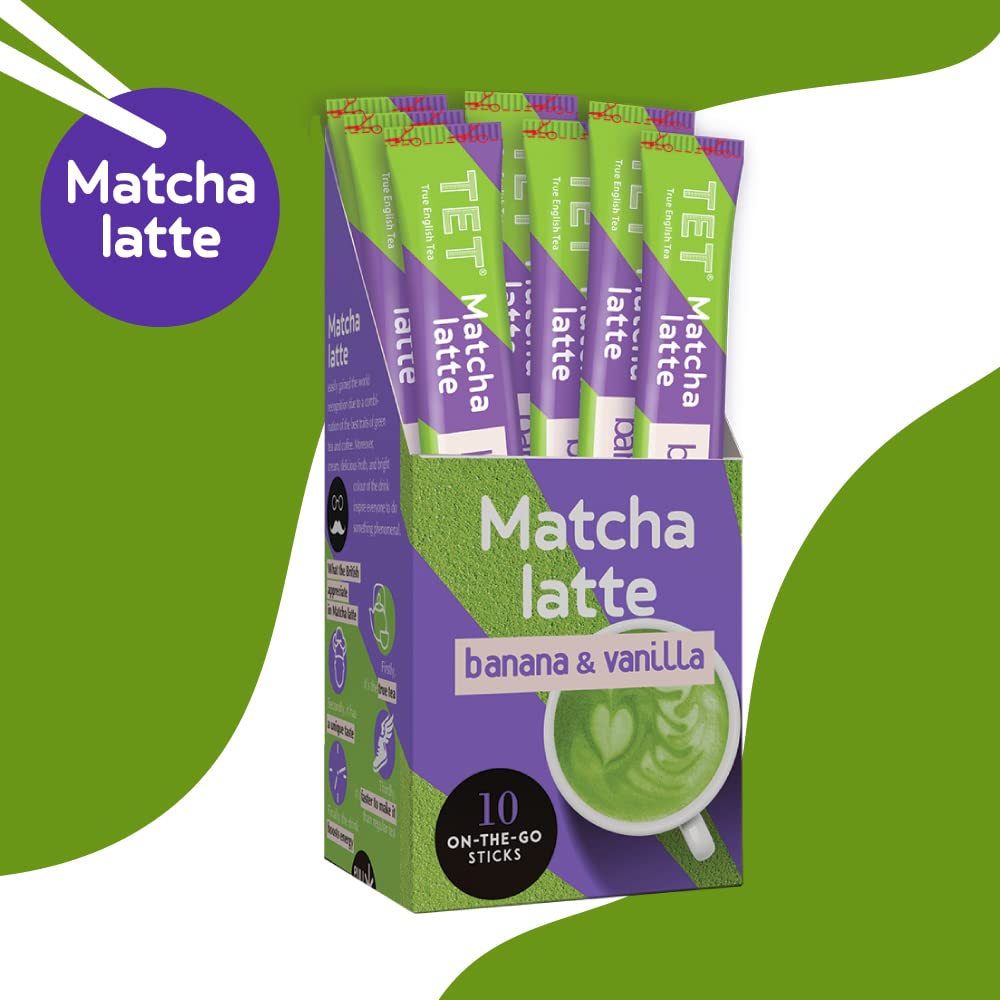 TET Matcha Latte Banana & Vanilla Powder - 100g Pack of 2 7