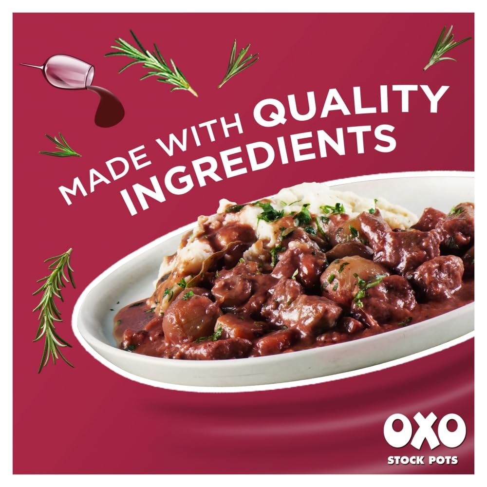 OXO Red Wine Stock Pots - Rich & Flavoursome Blend | 80g Pack | 4 x 20g Pots 9