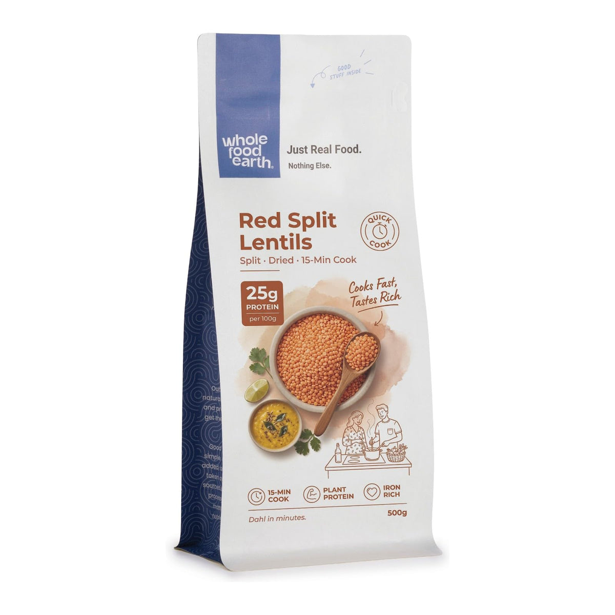 Wholefood Earth Red Split Lentils - High Protein | 500g | GMO Free 6