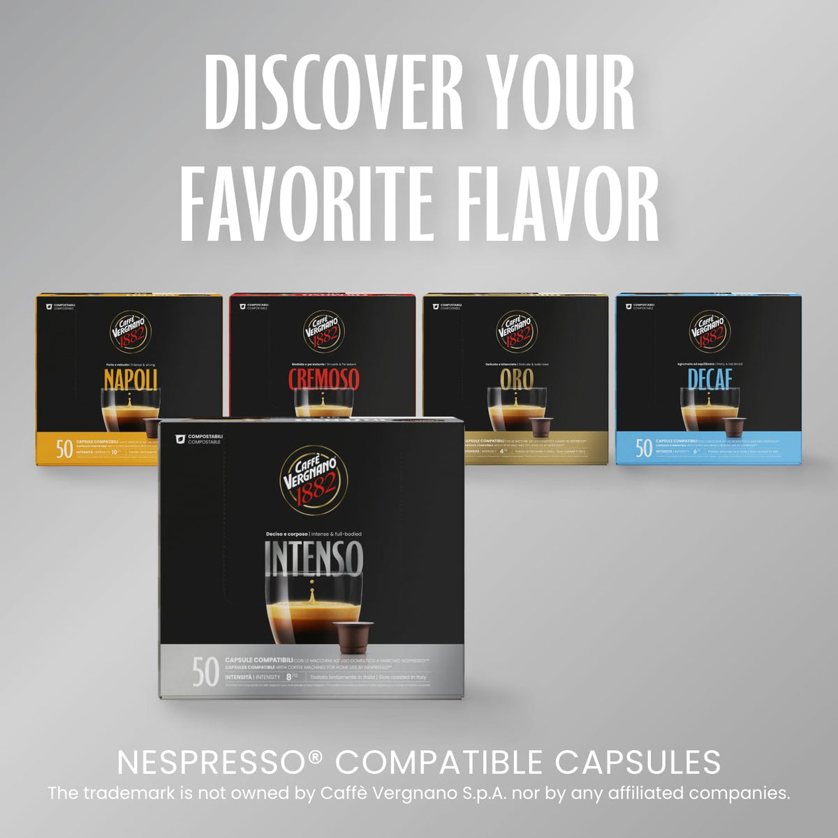 Caffè Vergnano 1882 Intenso Nespresso Compatible Capsules - 50 Count, Compostable 2