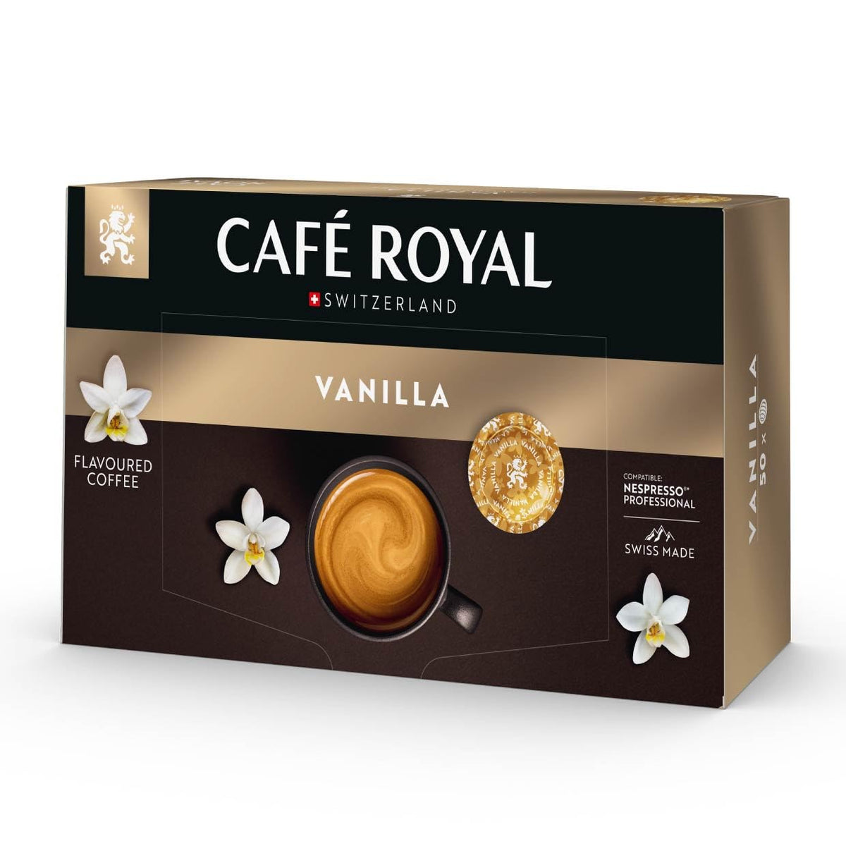 Café Royal Vanilla Coffee Pads - 50 Count | Nespresso® Professional Compatible | Medium Roast