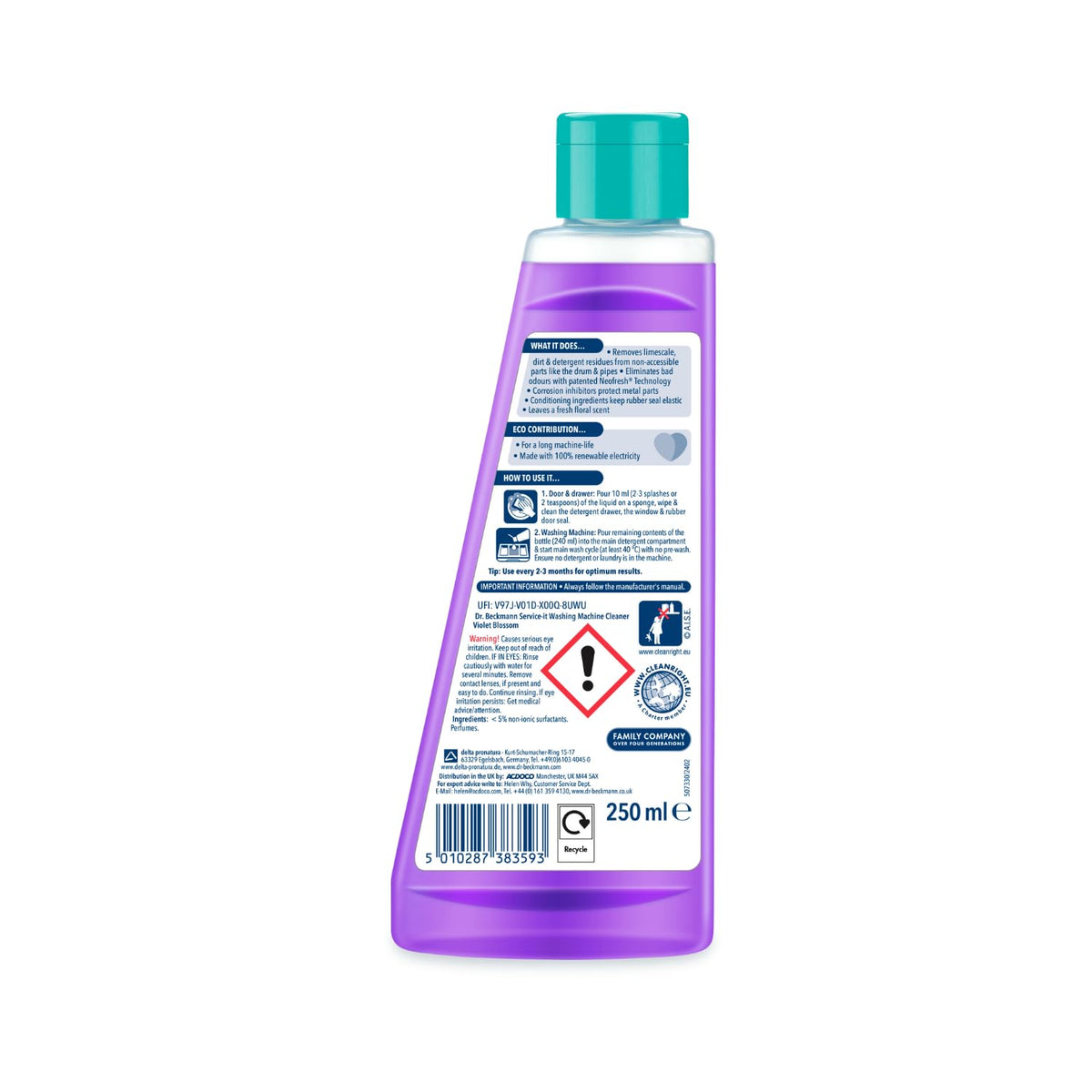 Dr. Beckmann Service-it Washing Machine Cleaner - Removes Limescale & Odours | 2 x 250ml