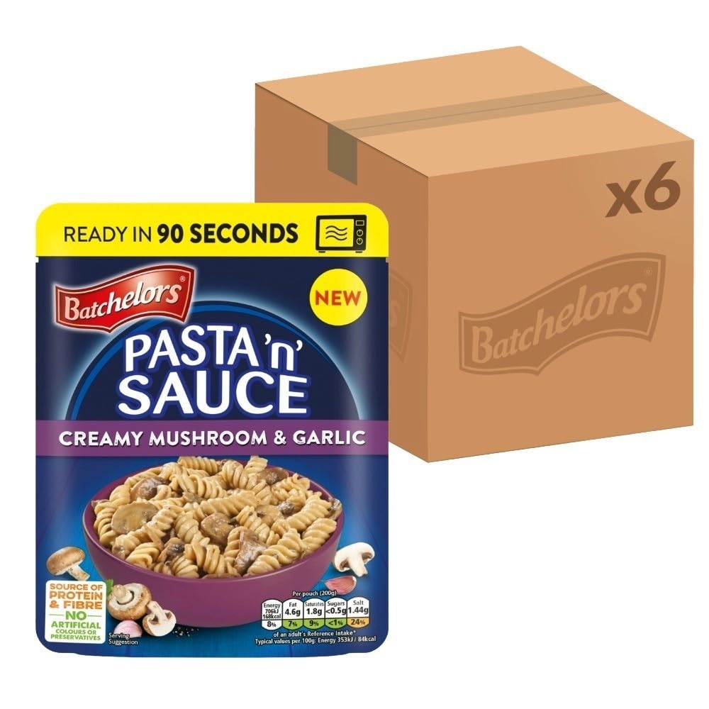 Batchelors Pasta 'n' Sauce Mushroom & Garlic Microwave Meal - Pack of 6