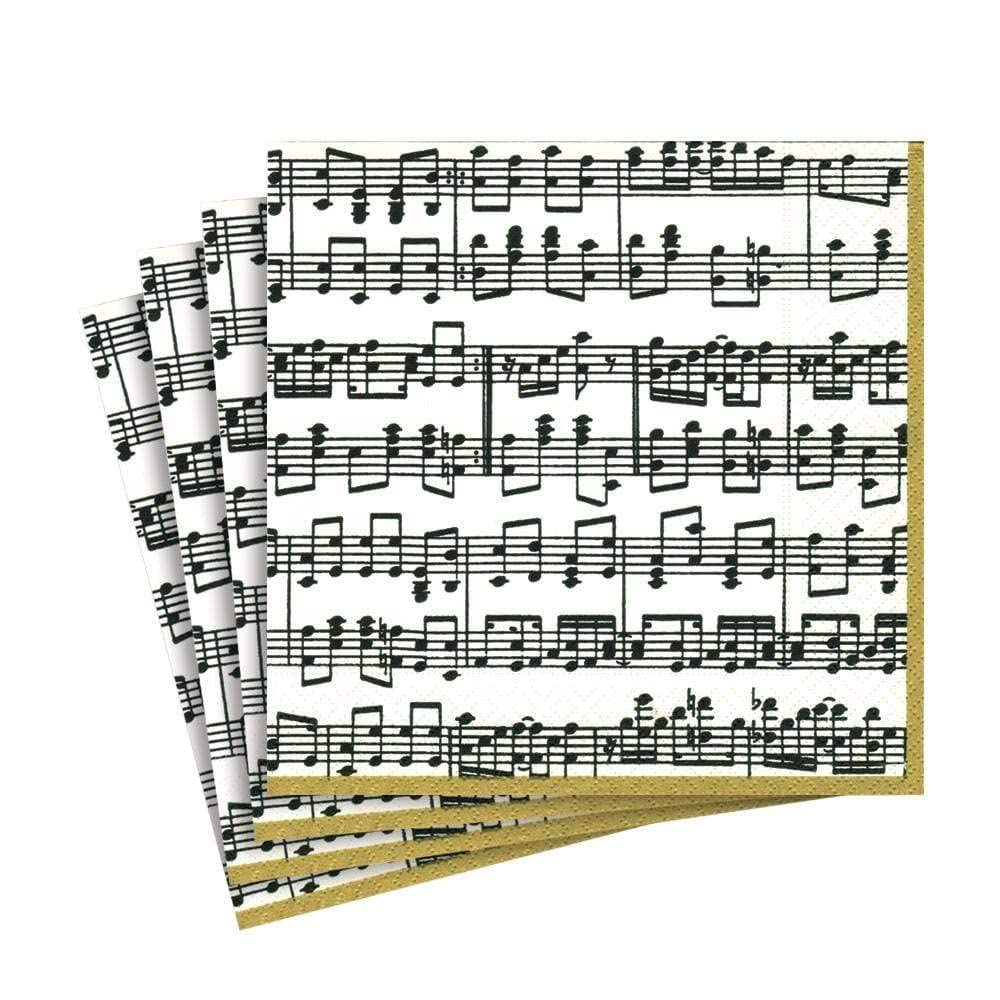 Caspari Musica Paper Luncheon Napkins - Pack of 20 | Triple-Ply Tissue | Made in Germany