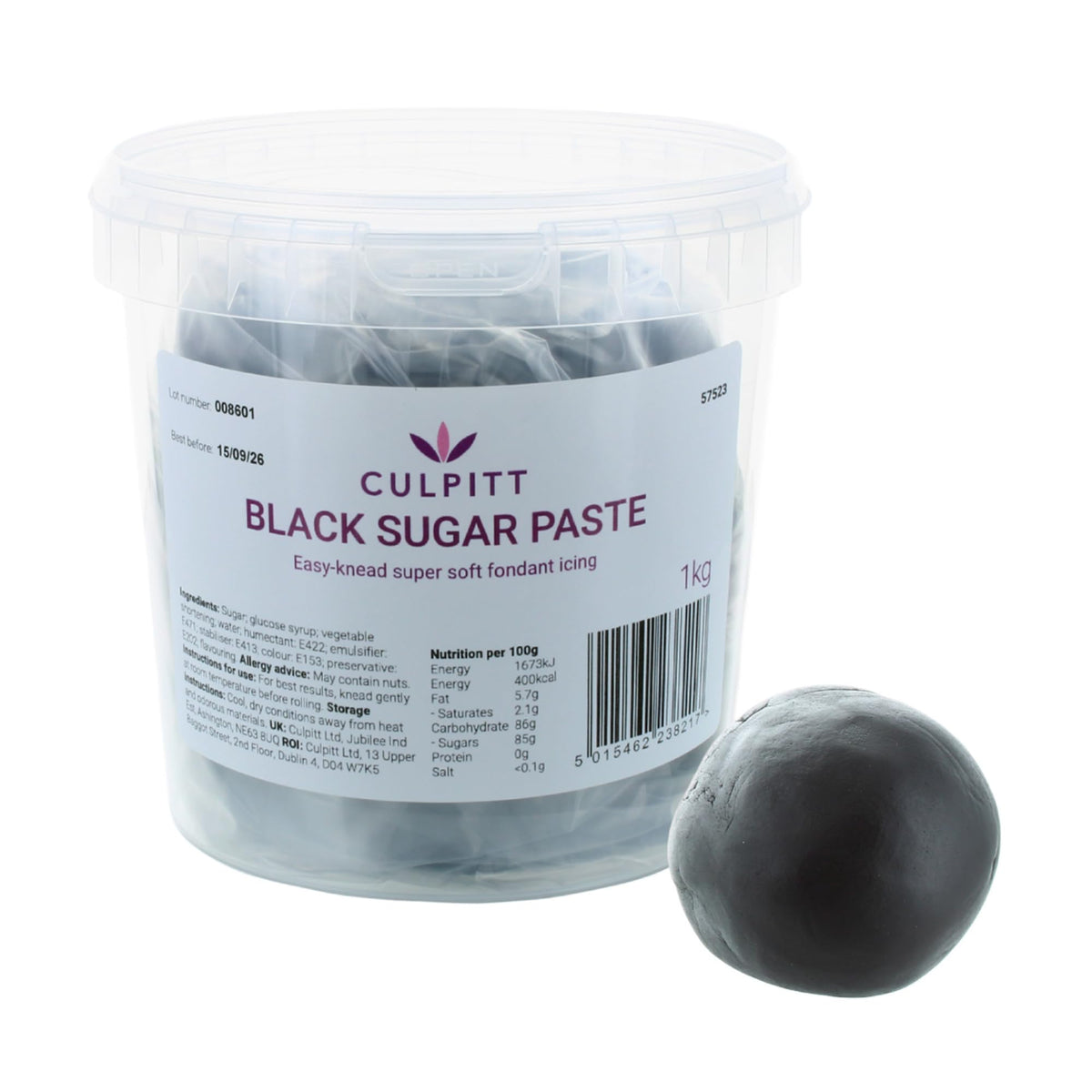 Culpitt Super Soft Sugar Paste - Black Fondant Icing | 1kg