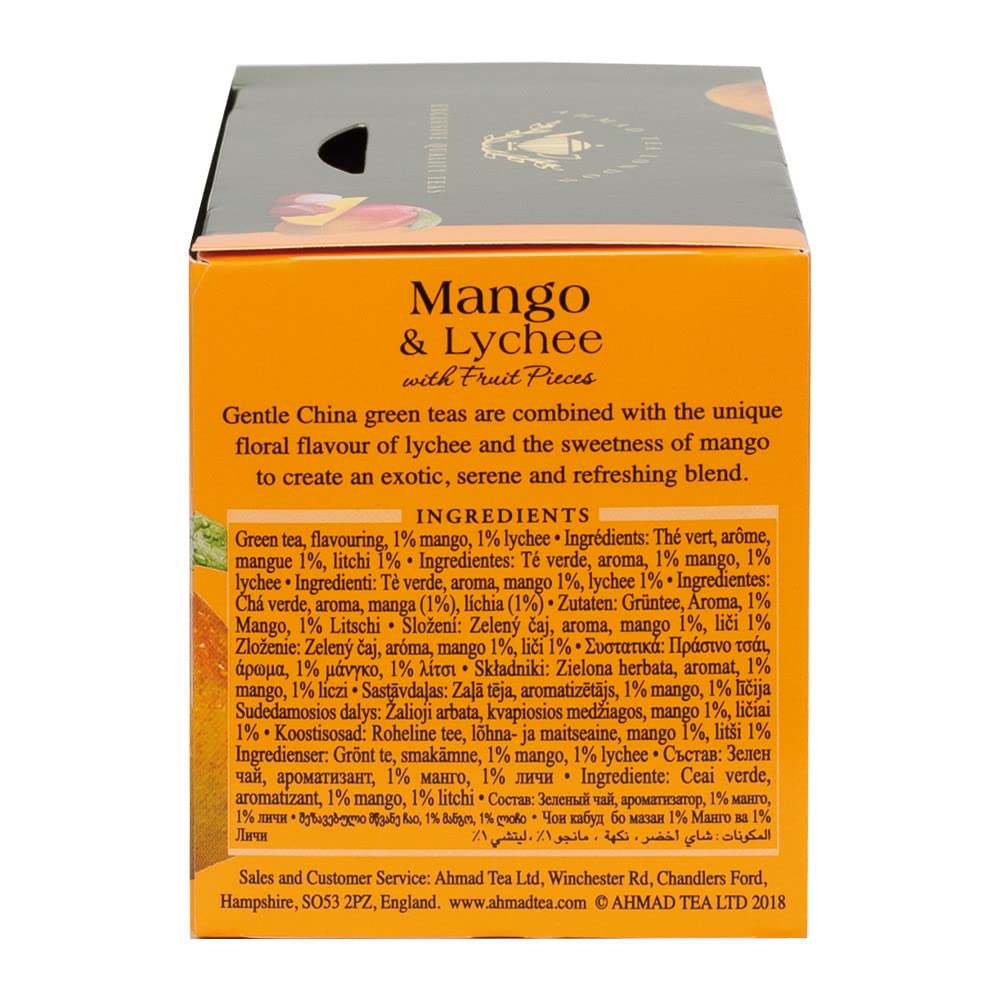 Ahmad Tea Mango & Lychee Green Tea - Exotic Flavor, Antioxidant Rich | 20 Teabags (Pack of 2) 5