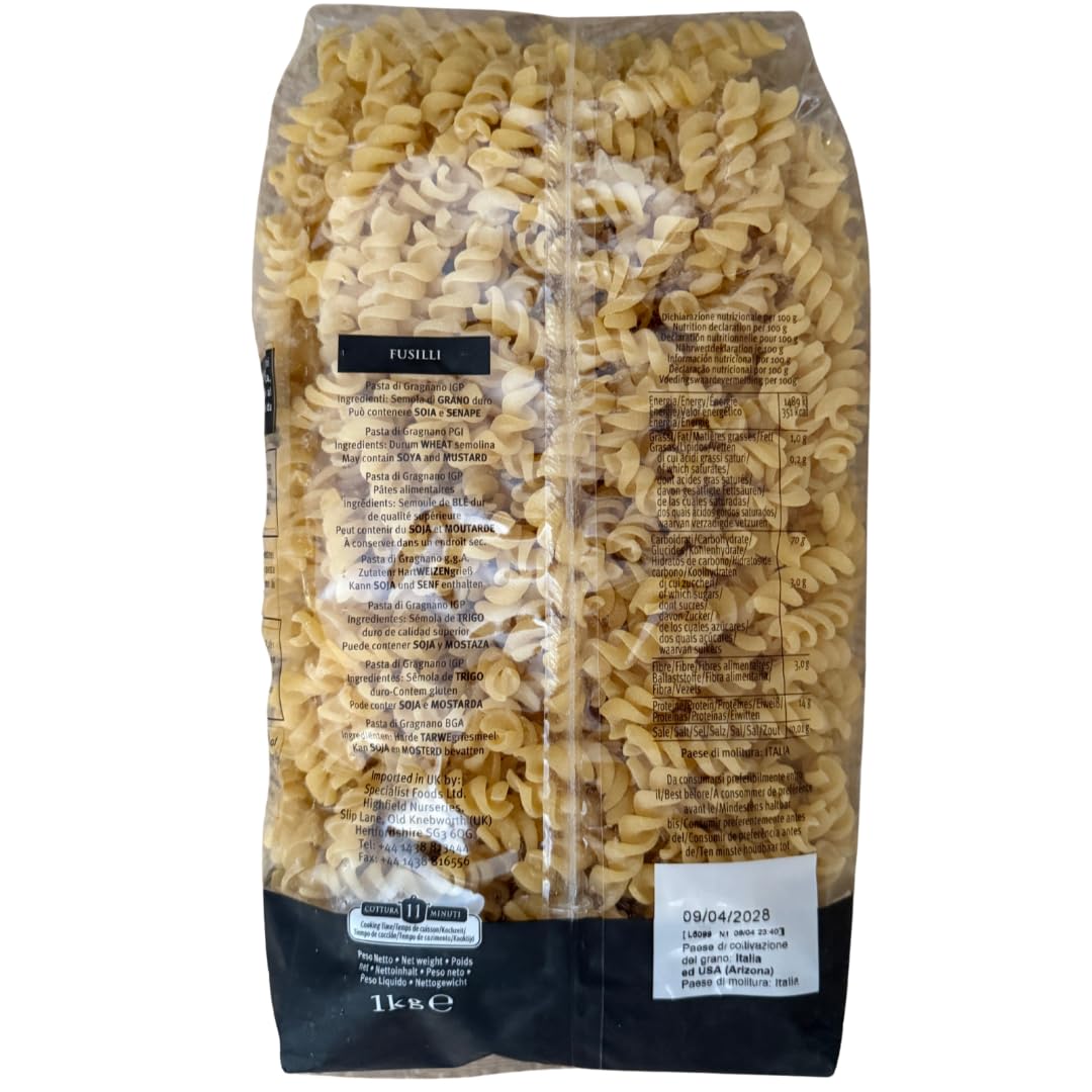 Garofalo Fusilli Italian Dry Pasta - 1kg Pack | Bronze-Drawn | Durum Wheat Semolina 3