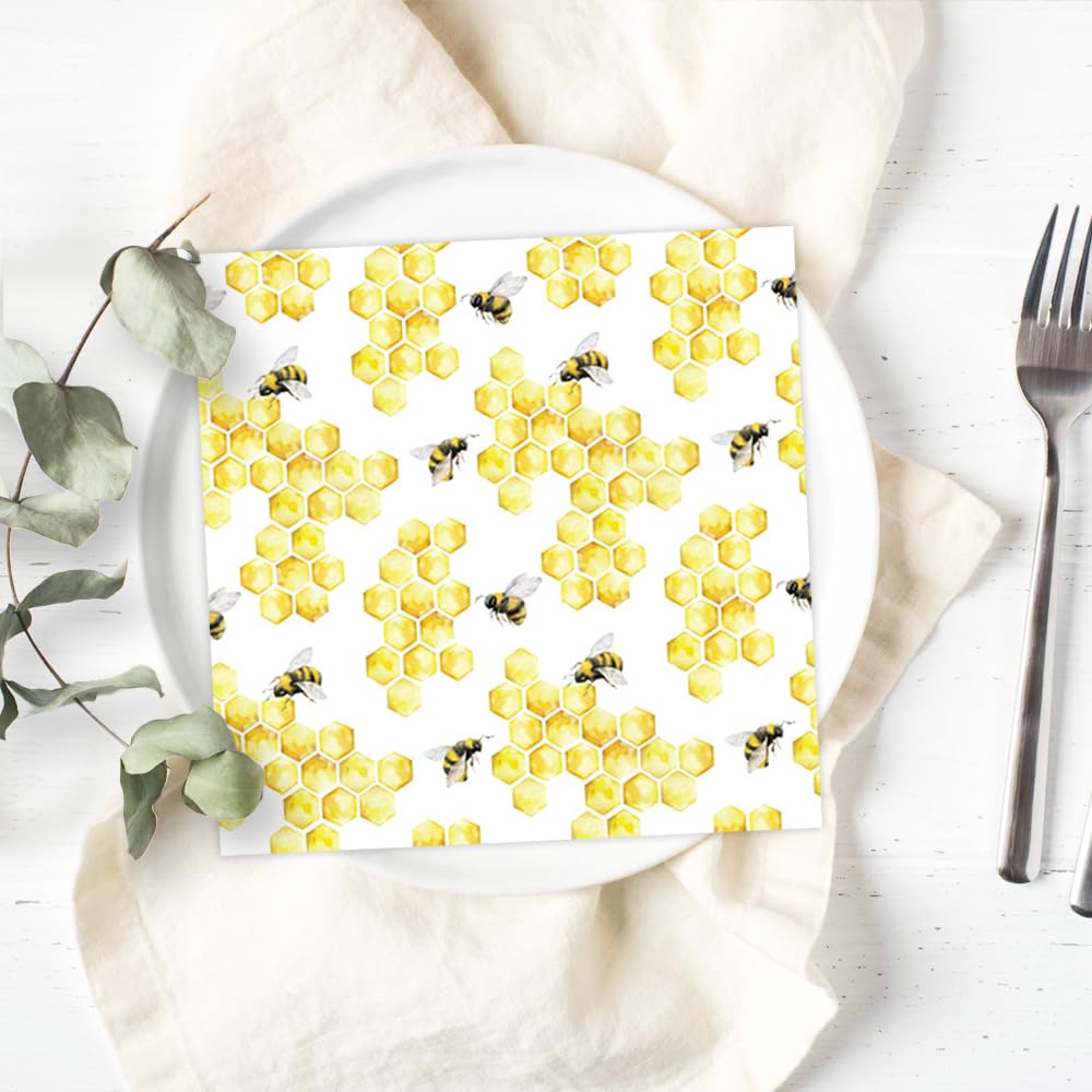 Anniversary House Tiflair Honey Bees Lunch Napkins - 3 Ply, Pack of 20 3