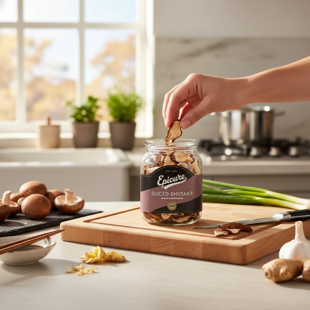 Epicure Sliced Shiitake Dried Mushrooms - Intense Umami Flavour | 30g | Natural Ingredients 4