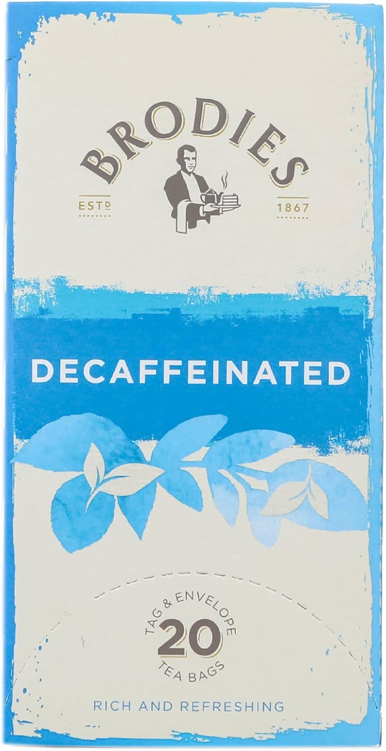 Brodies Decaffeinated Black Tea - Caffeine-Free, Mellow & Refreshing Taste | 120 Tea Bags (6 Boxes of 20) 6