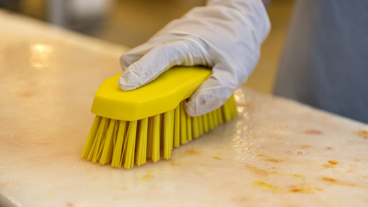 Vikan Hard Hand Brush - Yellow, Large (200mm) | Polypropylene 5