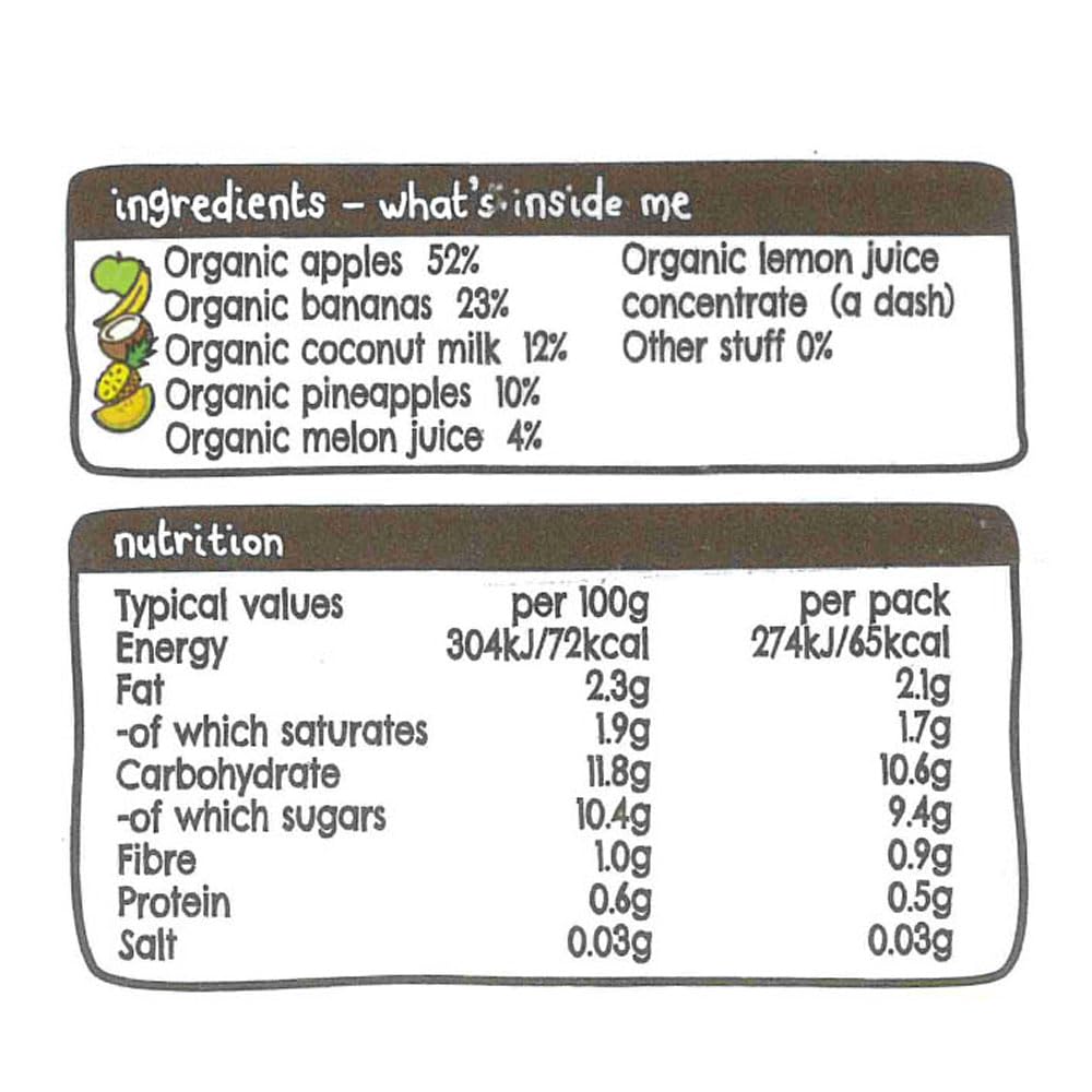 Ella's Kitchen Organic The White One Smoothie Fruit - Suitable for 6+ Months | 4 x 90g Pouches 4