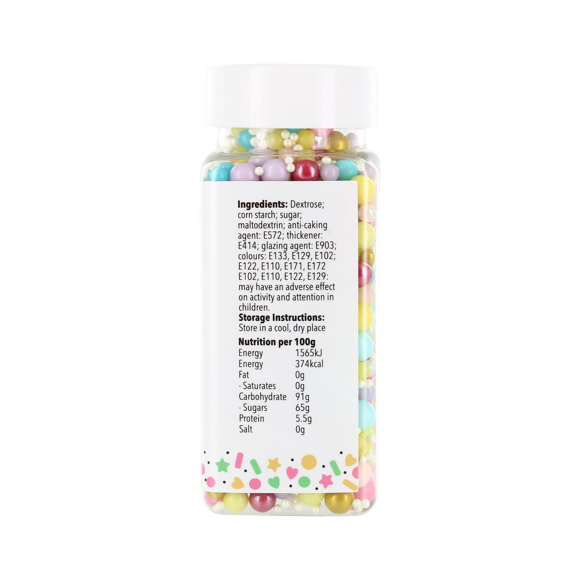 Baked With Love Pastel Pearl Sprinkles - 100g Bottle | Edible Cake Decorations 4